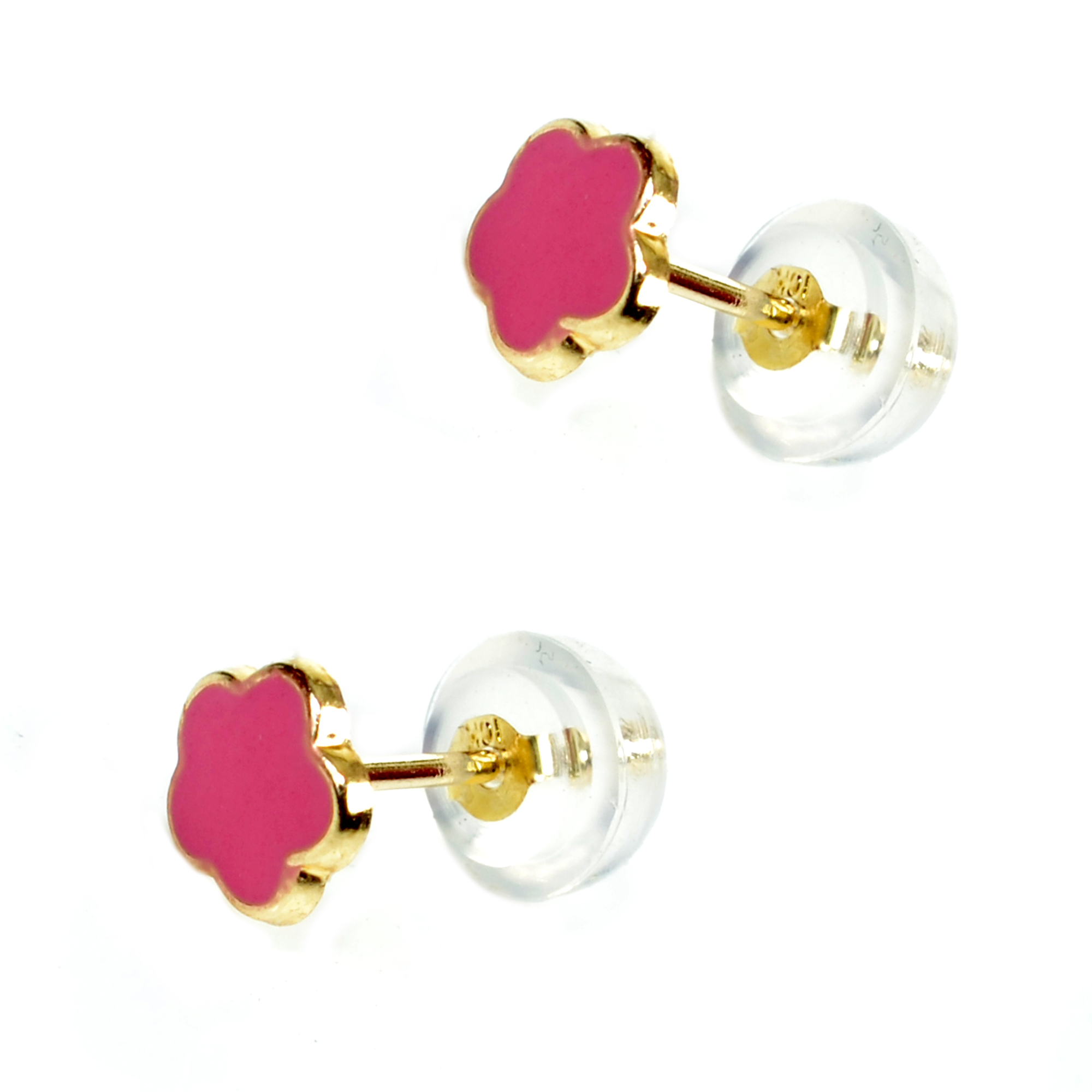 ΣΚΟΥΛΑΡΙΚΙΑ Παιδικά Λουλούδια Κ9 Κίτρινο Χρυσό με Σμάλτο 09E-0151 - 